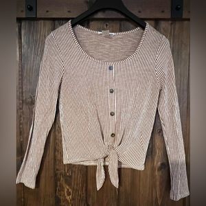 Rust and white stripped shirt with buttons